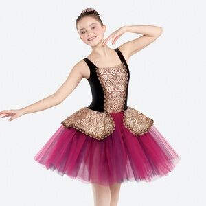 Revolution Dance Girls Somewhere in Between Dance Leotard Tutu Costume Size MC